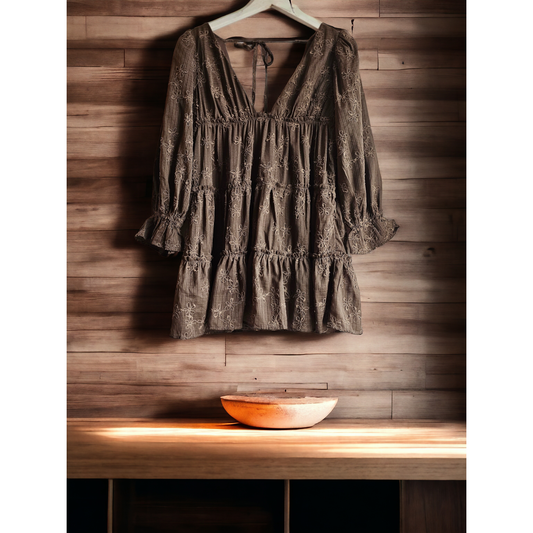 Storia Chocolate Brown Boho Dress - Size Medium