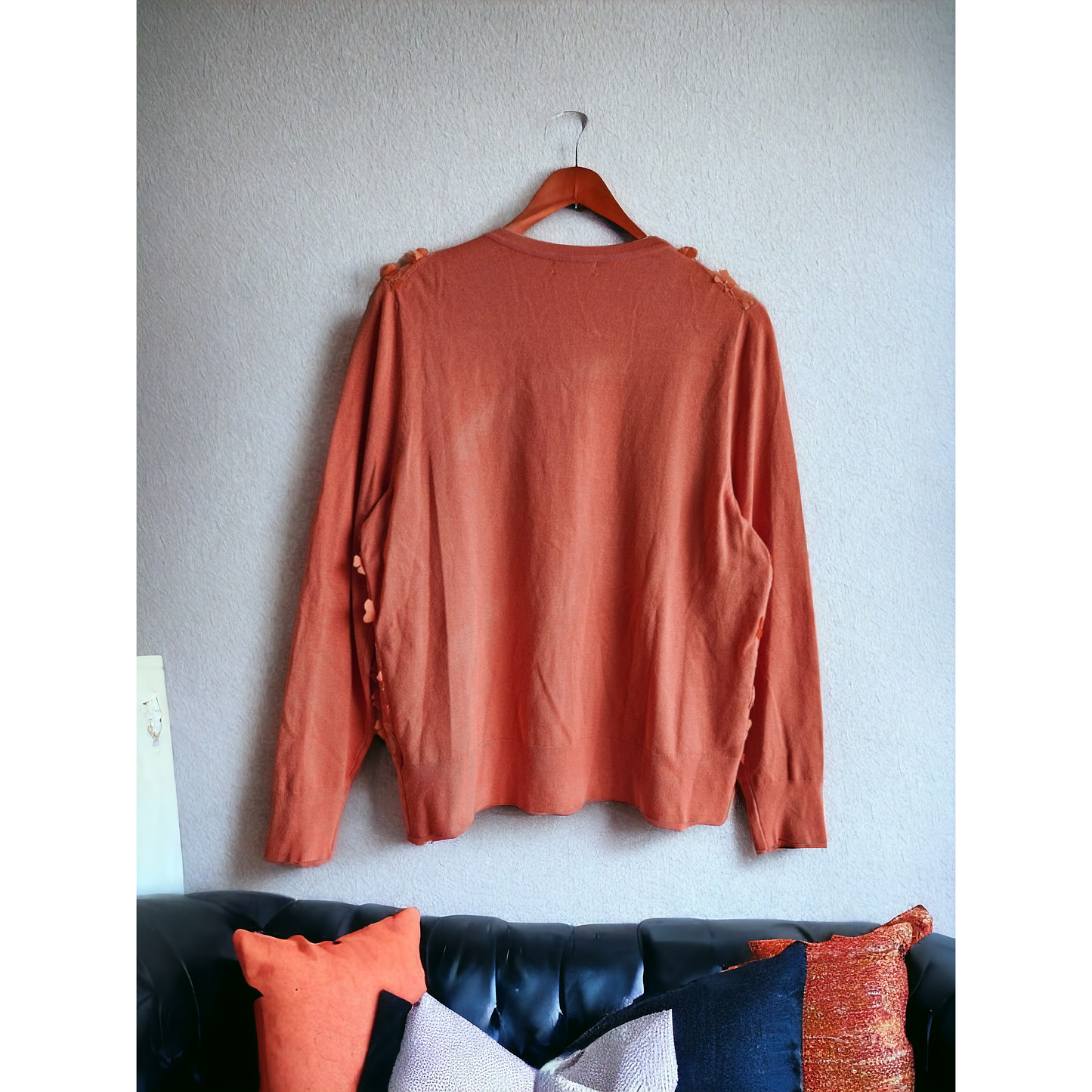 Charter Club Orange Sheer Petals Cardigan - Size Curvy Girl (Sz XL)