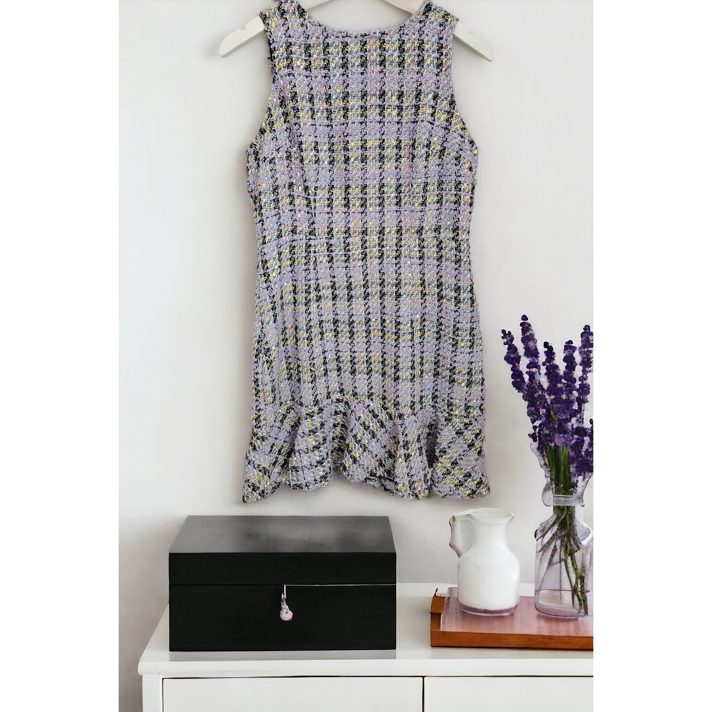 Whyte Eyelash Lavender Tweed Dress - Size Medium (Sz L)