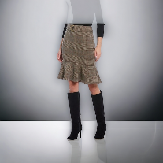 Calvin Klein Brown Plaid Skirt - Size Small, Size Medium, Size Large