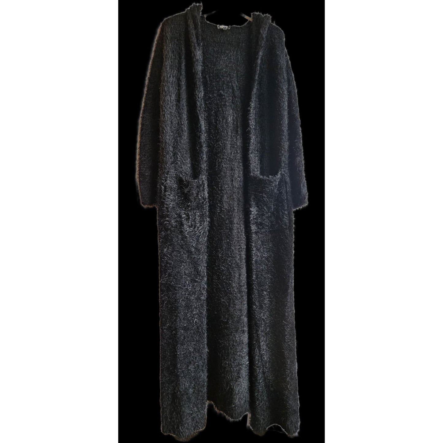 Silence & Noise Black Full Length Cardigan - Size Large (Sz M/L)