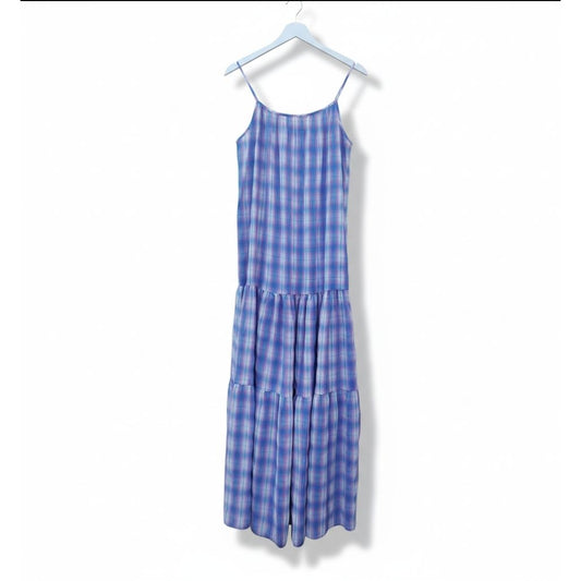 BB Dakota White Plaid Maxi Dress - Size Small