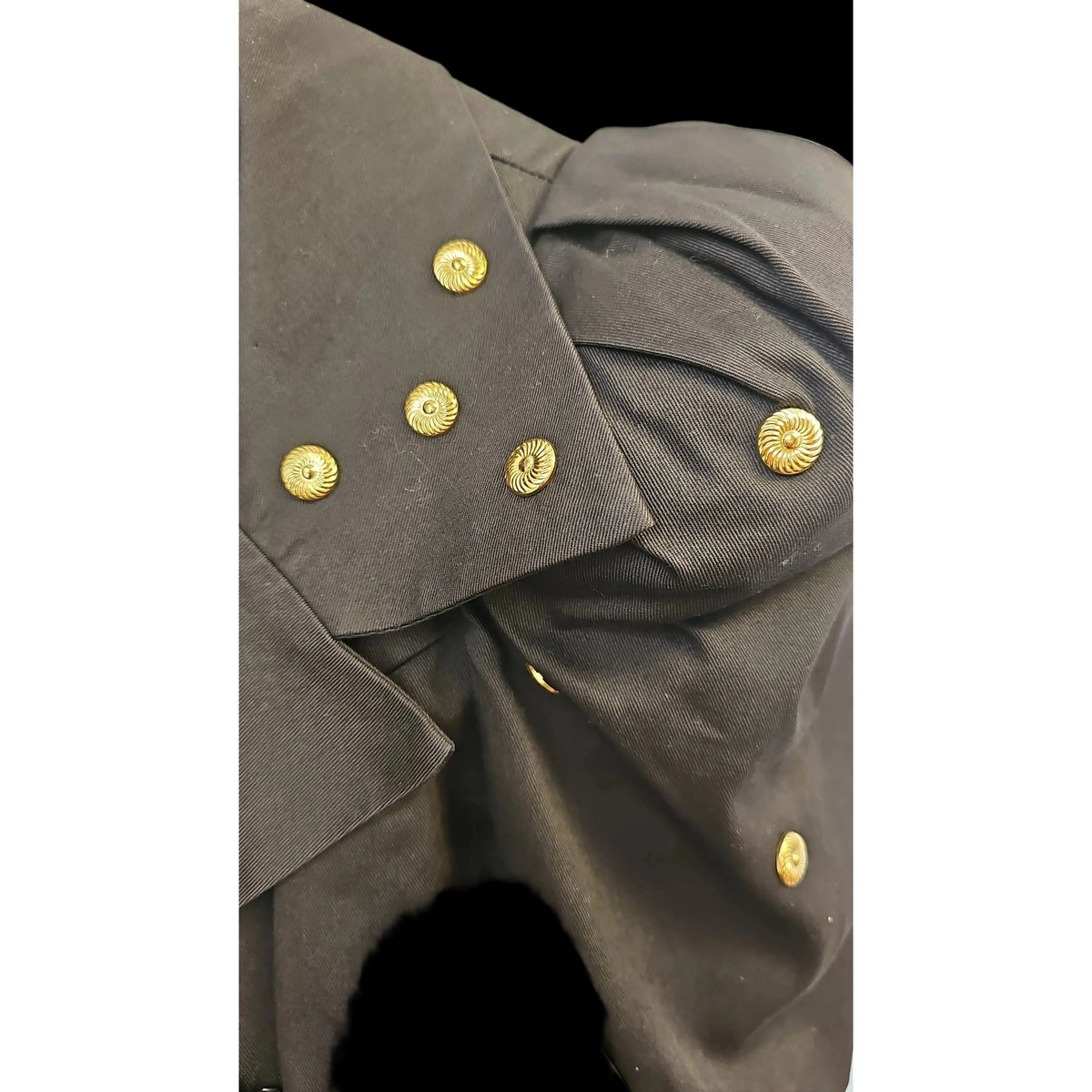 Leslie Lucks Black Blazer Embelished in Gold - Size Small