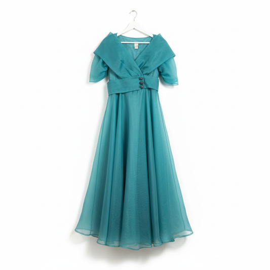 Watters & Watters Tiffany Blue Midi Formal Dress - Size Large