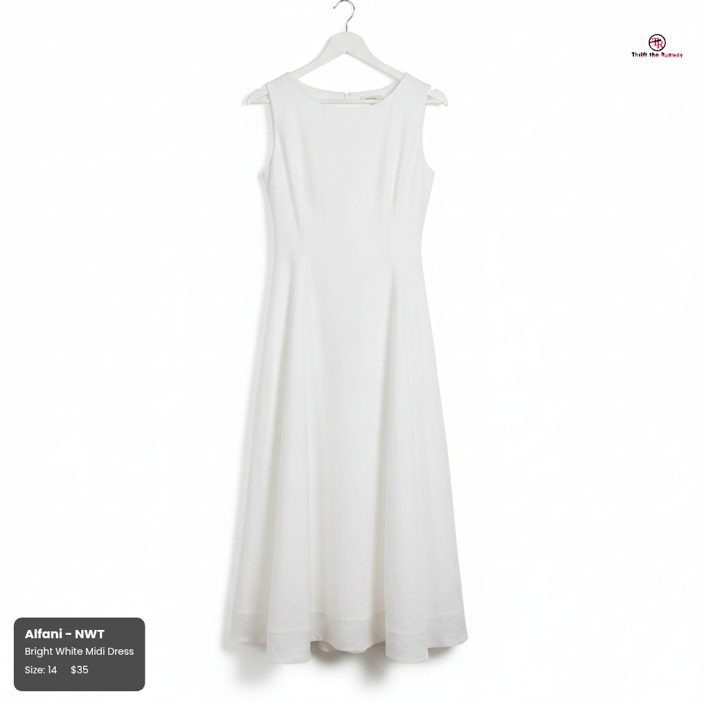 Alfani White Midi Dress - Size Curvy Girl XL (14)