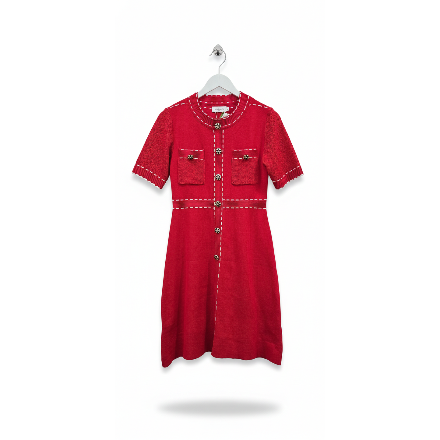 Knit Mix Red Dress – Size Large