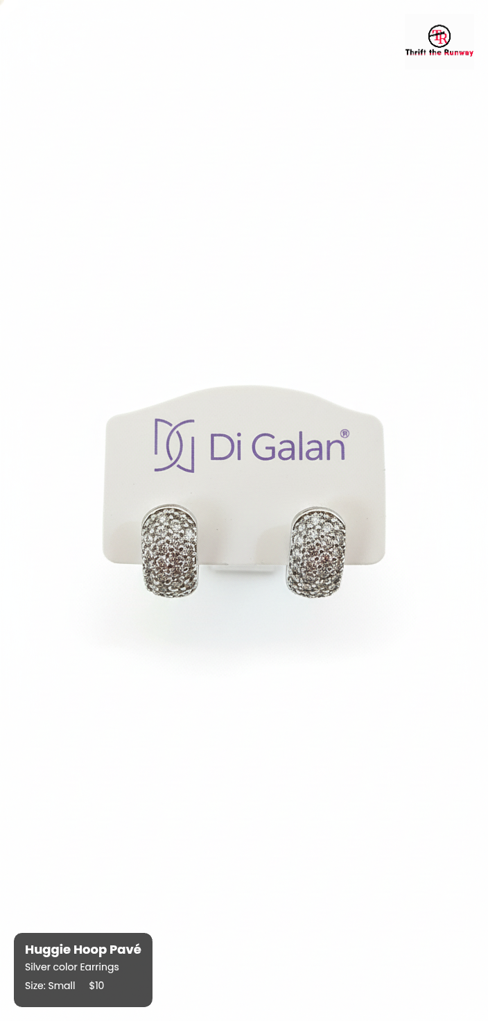 Silver Huggie Hoop Earrings with Micro Pavé CZ – Elegant and Hypoallergenic Design
