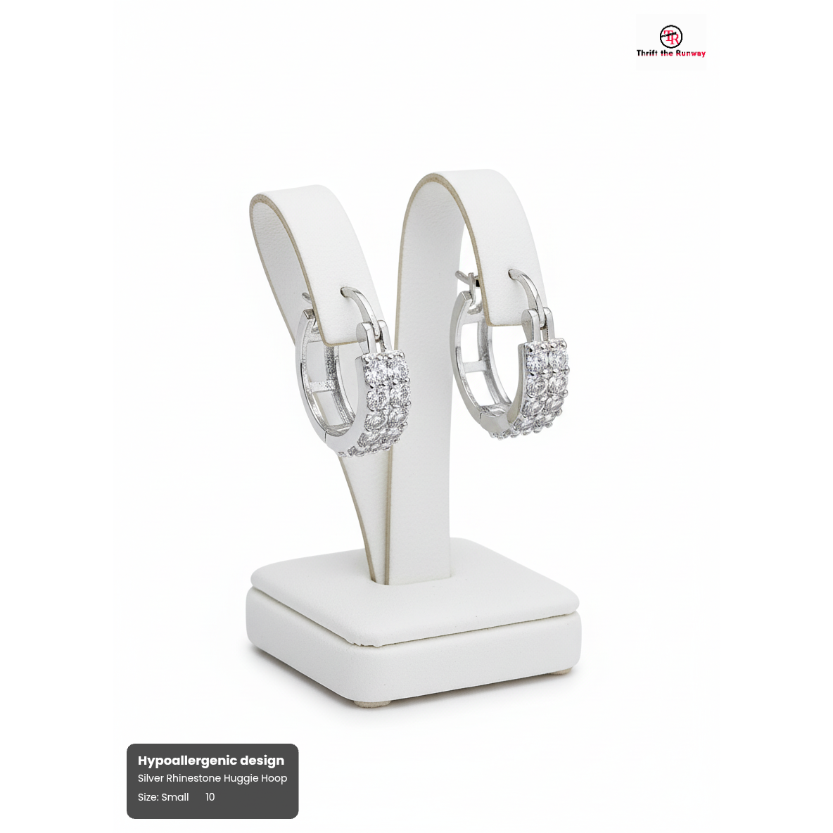 Silver 2 Column Huggie Hoop Pavé CZ Earrings – Elegant and Hypoallergenic Design