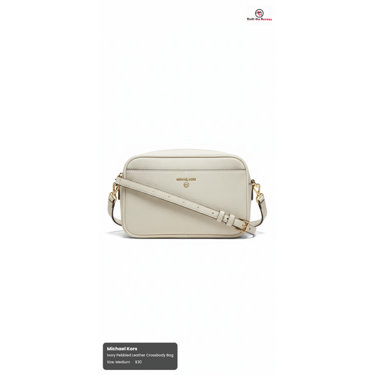 Michael Kors Ivory Pebbled Leather Shoulder Bag