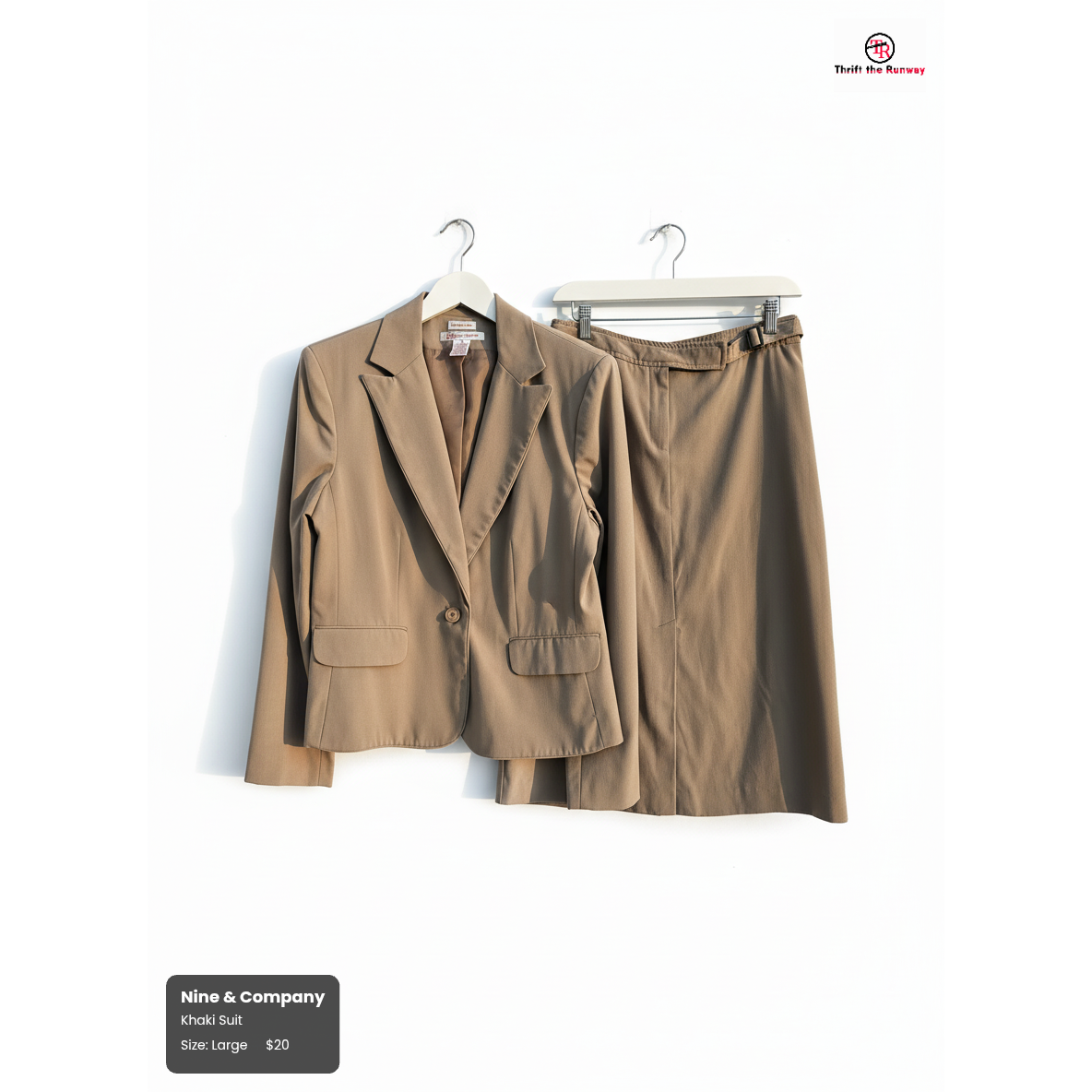 Nine & Company Khaki Skirt Suit Set - Size Large (Sz 12)