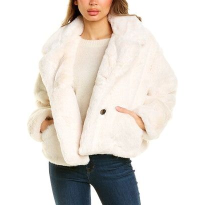 Noize Ivory Faux Fur Coat - Size Curvy Girl (XXL)