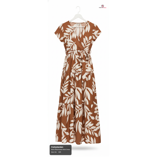 PrettyGarden Boho Resortwear Maxi Dress - Size Curvy Girl XXL