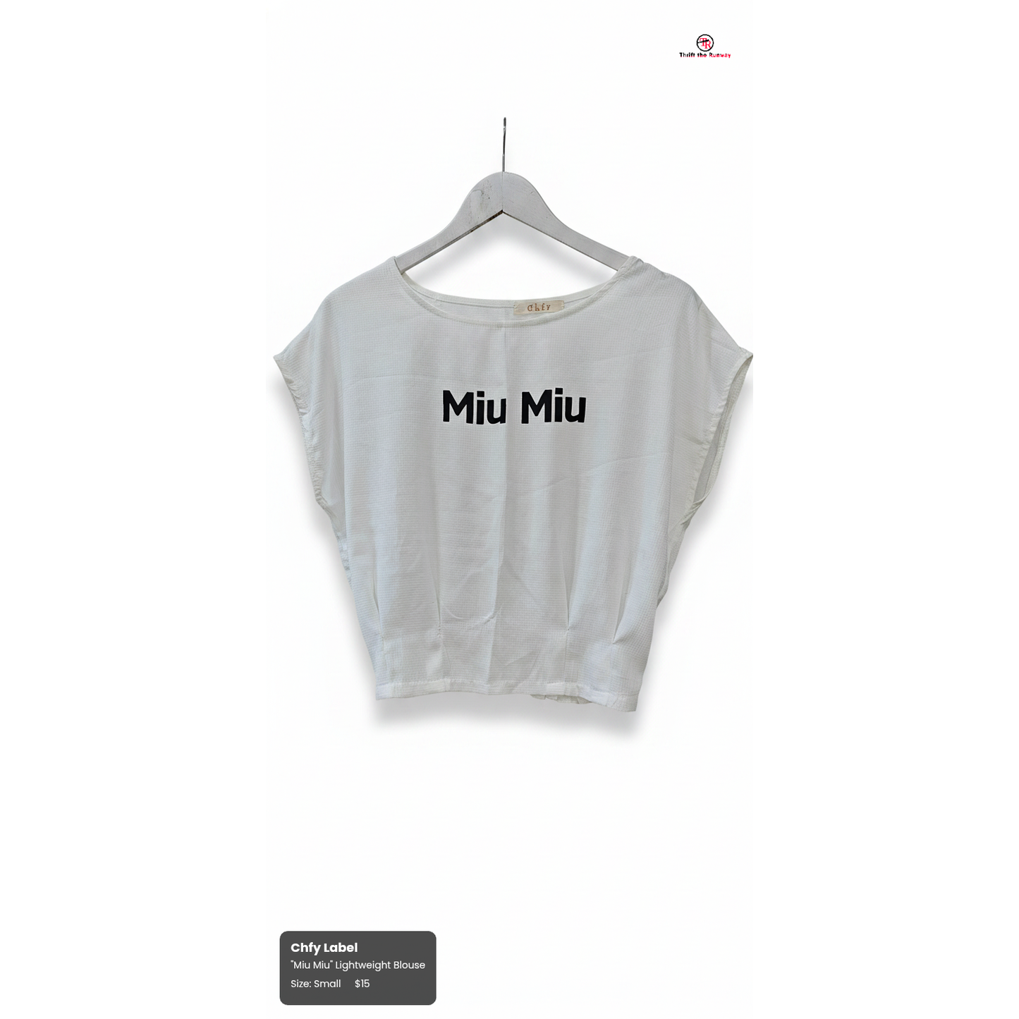White "miu miu" look Blouse - Size Small