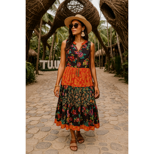 Woman Within Floral Cotton Maxi Dress – Size Curvy Girl Extra Large (22W)