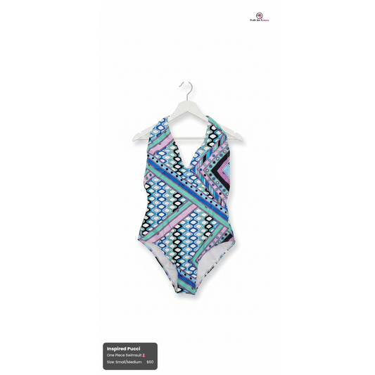 Inspired Pucci One-Piece Swimsuit | Size Small Size Medium