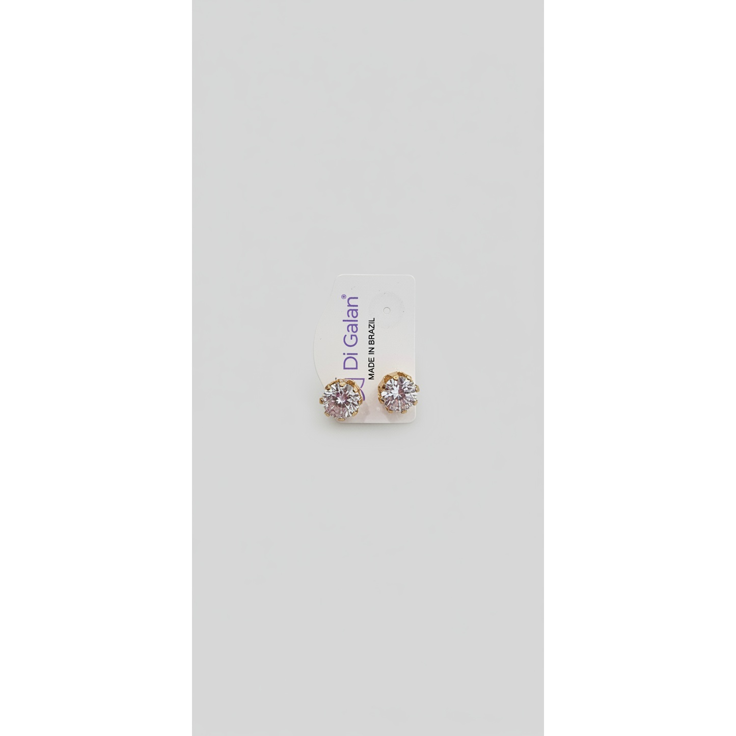 18k Gold Layered 8 Prong Single Stud Cubic Zirconia Earrings -  Costume Jewelry