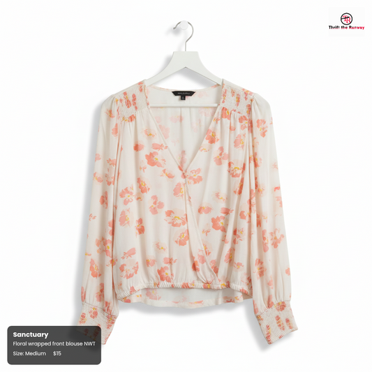 Sanctuary Floral wrapped front blouse - Size Medium