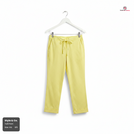 Style & Co Yellow Utility Pant - Size Curvy Girl (Sz XXL)