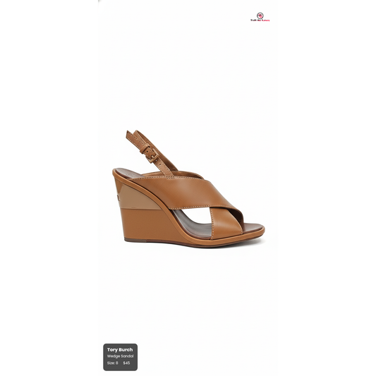 Tory Burch Tan Wedge Sandal - Size 8