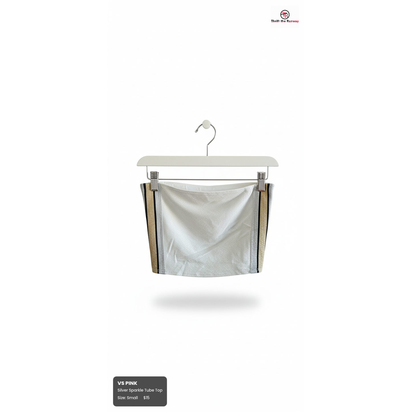 VS PINK Silver Sparkle Tube Top – Brand New Bling Lined, Size Small