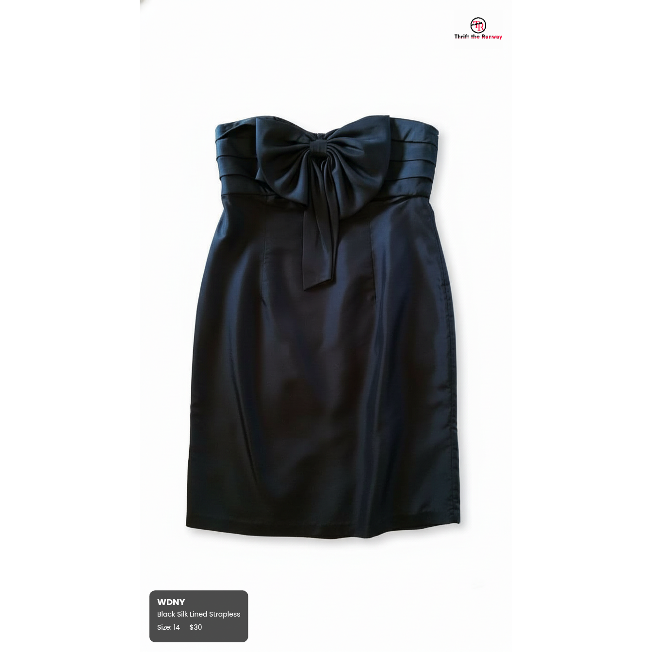 WDNY Silk Strapless Black Size Curvy Girl Extra Large (14)