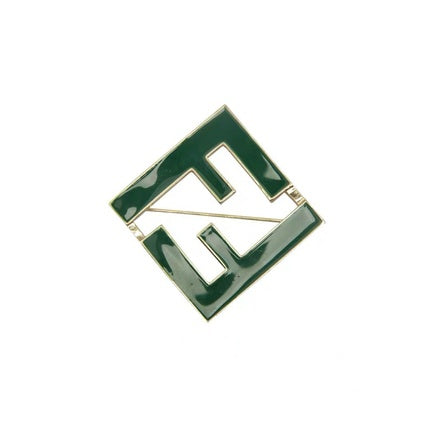 Green Designer Inspired Letter F Brooch - NWT