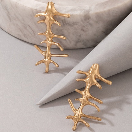 Elegant Gold Branch Drop Earrings – Nature Inspired Jewelry