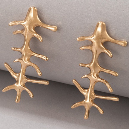 Elegant Gold Branch Drop Earrings – Nature Inspired Jewelry