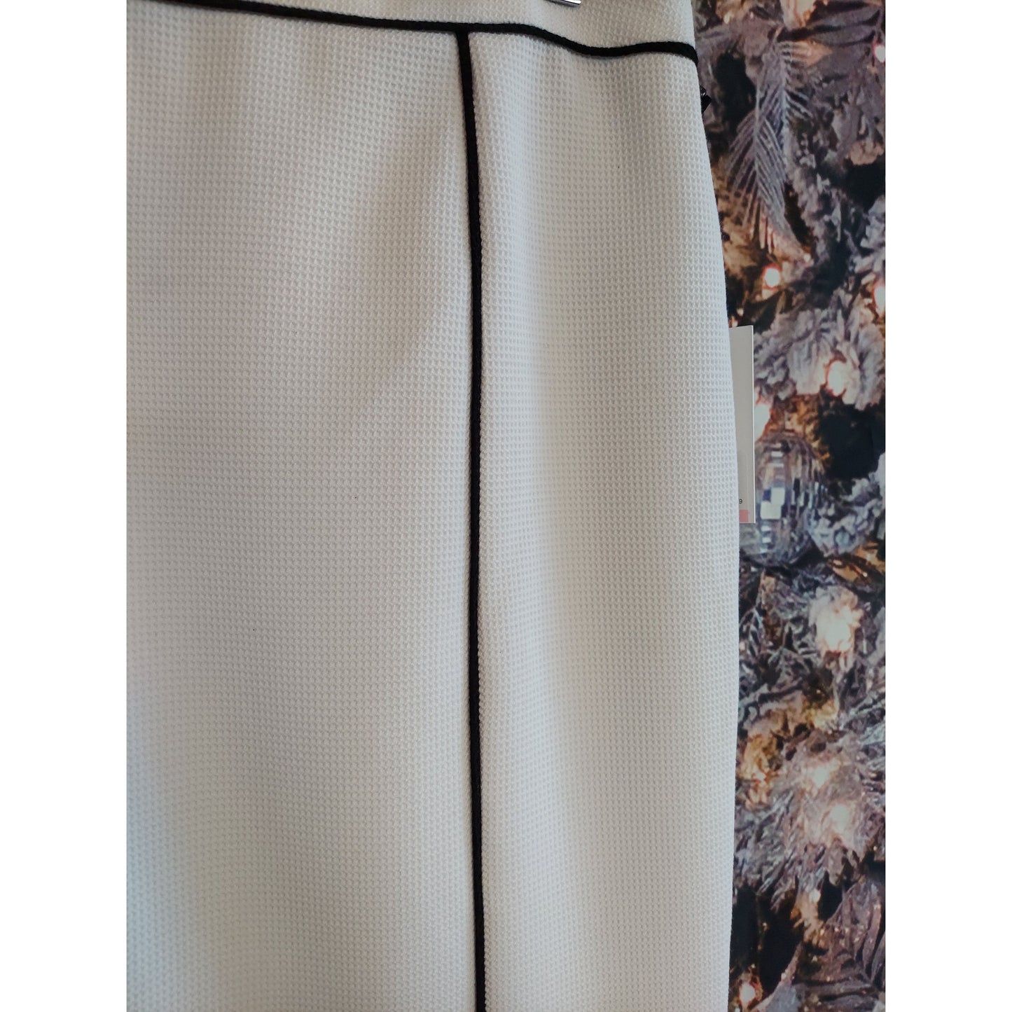 Calvin Klein White Black Piping Skirt