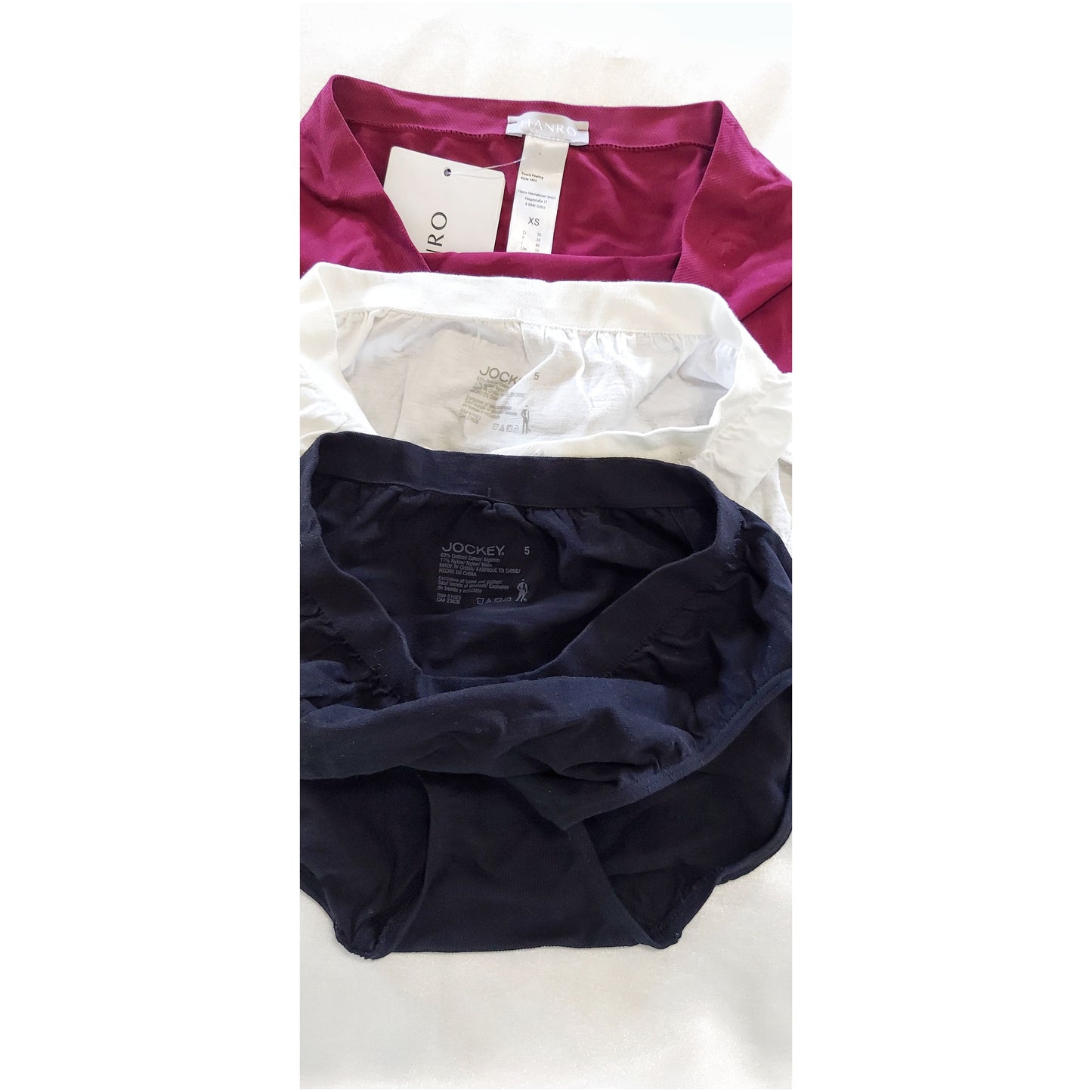 3 Pack Panty Ivory/Black/Plum - Size Small - NWT