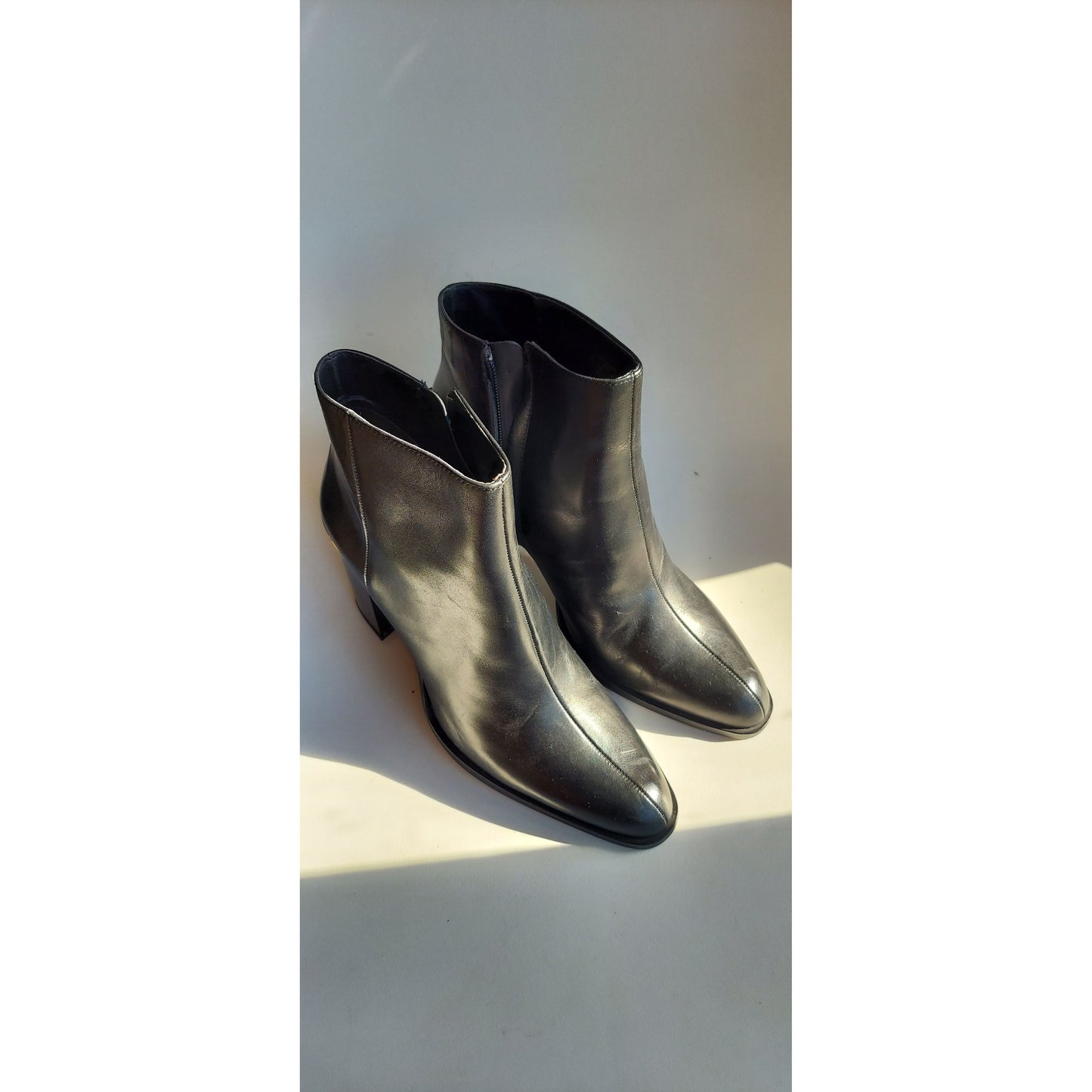 Zara Black Leather Booties - Size 8.5 (Size 39)