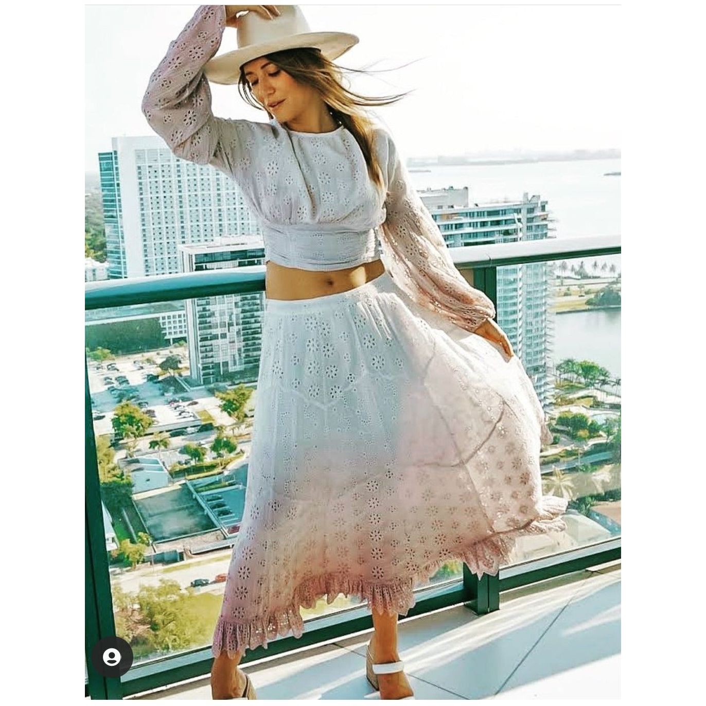 Area Stars Eyelet Maxi Skirt - Size Small - NWT