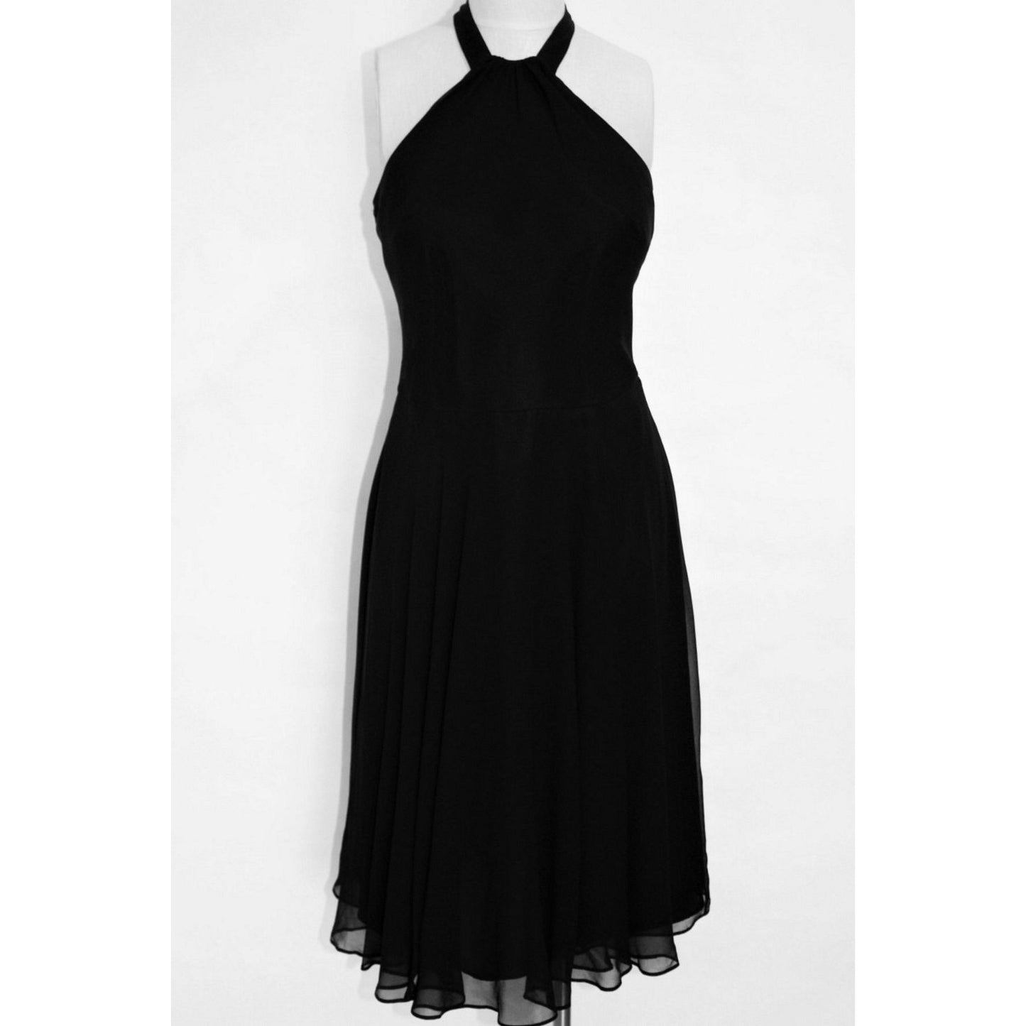 Black Halter fit and flare Gown - Size Medium (Sz 8)